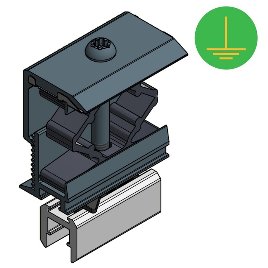 Eindklem voor 28-50mm zwart