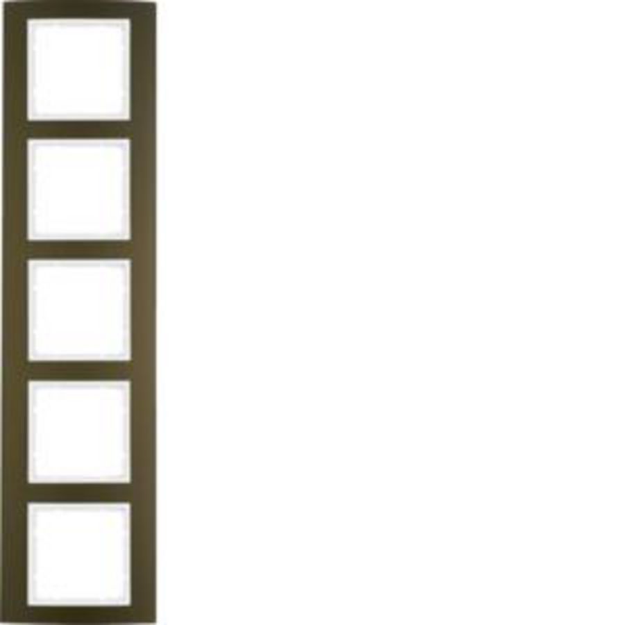 Afdekraam 5-v berker B.3 aluminium bruin/polarwit mat