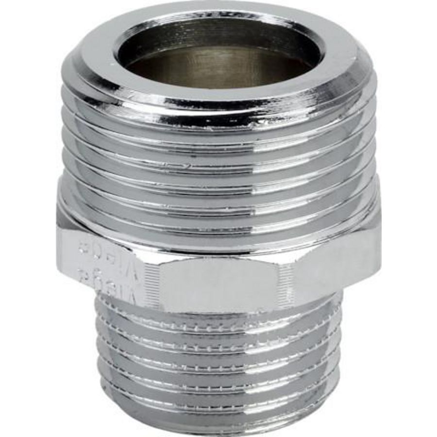 Overgangsnippel 1/2x3/4 brons/verchroomd VVE=5