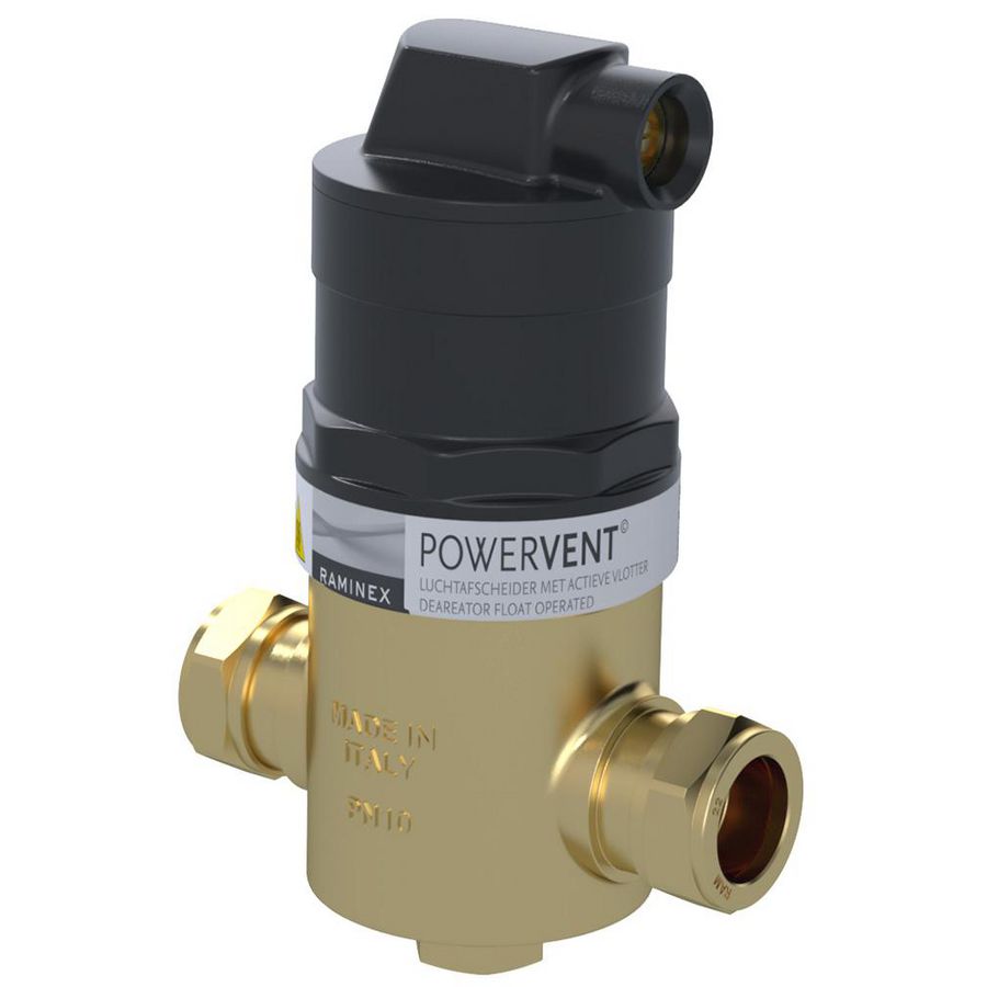 Luchtafscheider POWERVENT-INLINE-LT DN20 22mm knel max 6bar