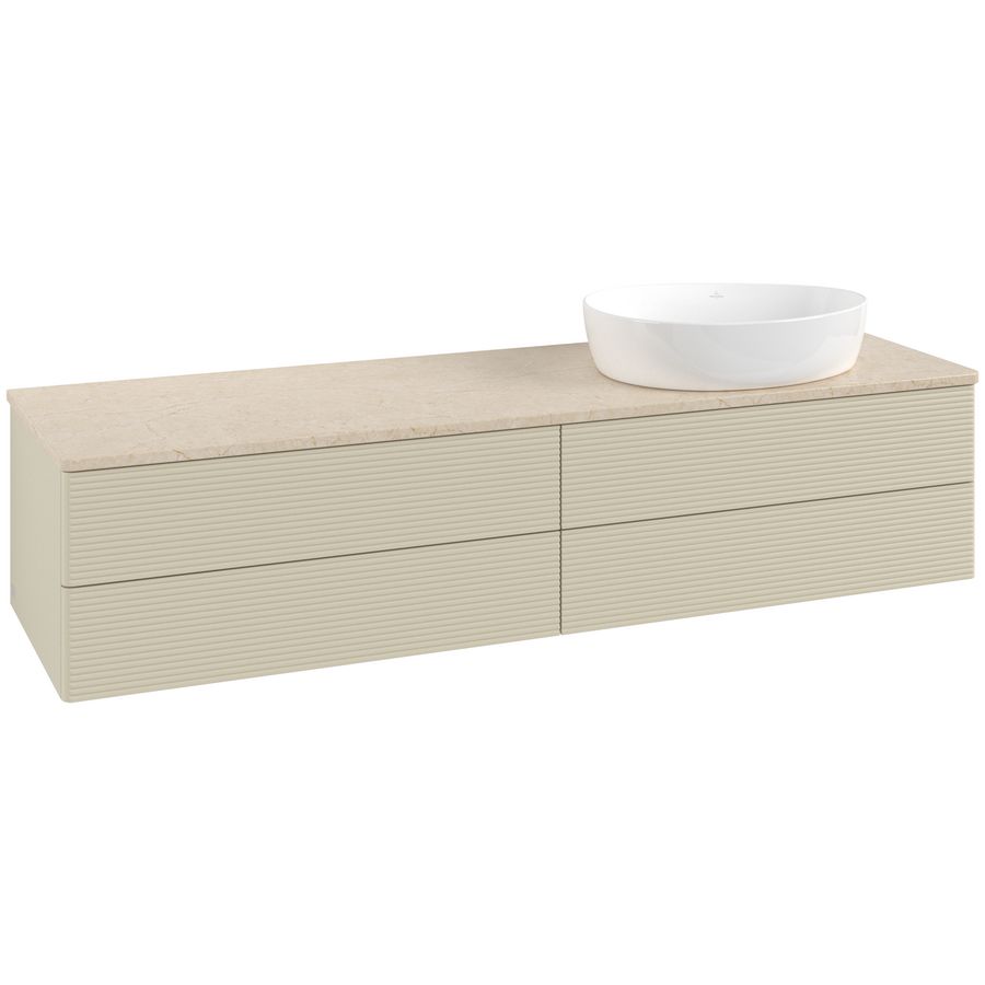 Wastafelonderkast Antao 1600x360x500mm S.Grey Matt Lacquer L27113HJ