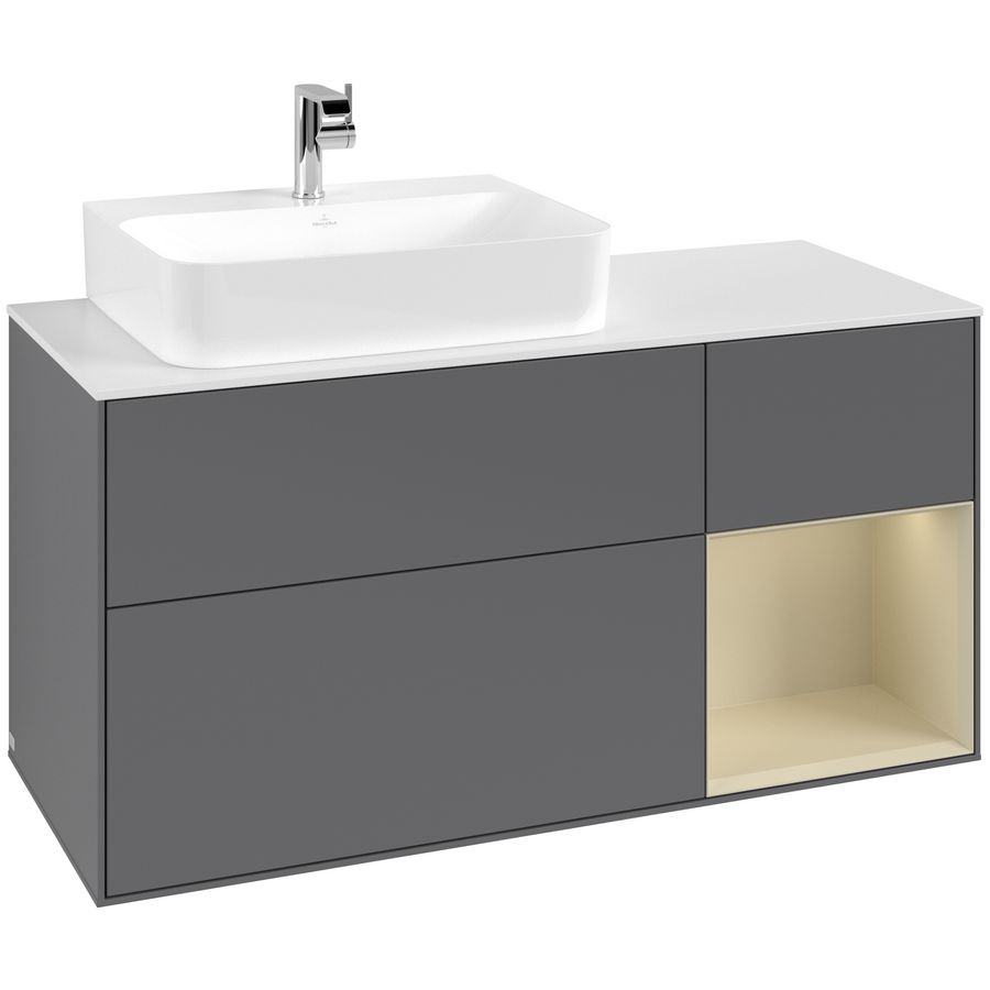 Wastafelonderkast Finion 1200x603x501mm Antr. Matt Lacquer F151HJGK