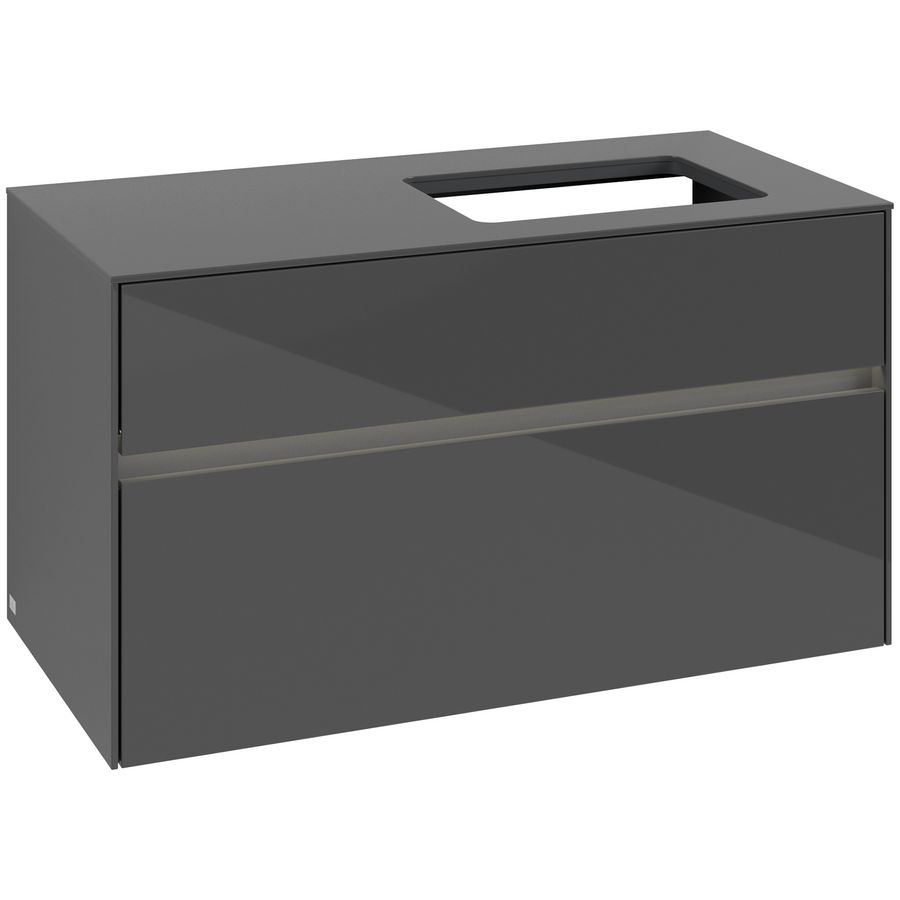 Wastafelonderkast Collaro 1000x548x500mm Glossy Grey C111B0FP