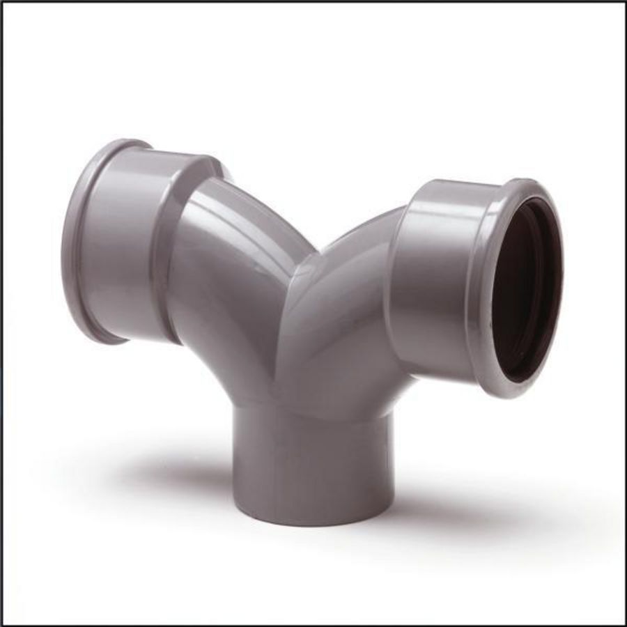 PVC manchet flex stroom T-stuk 90° 160mm SN8 grijs 2x mof/spie