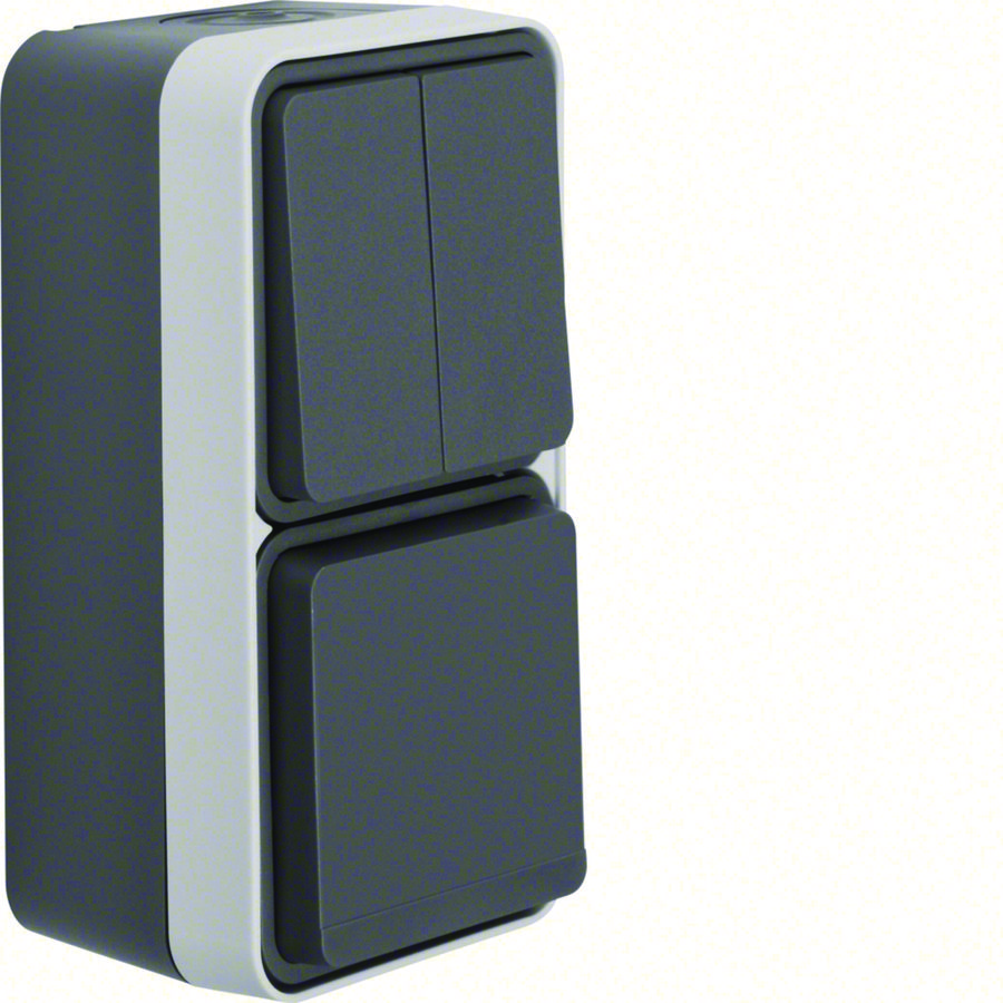 Combi WCD verhoogd aanraakveilig + serieschakelaar+behuizing