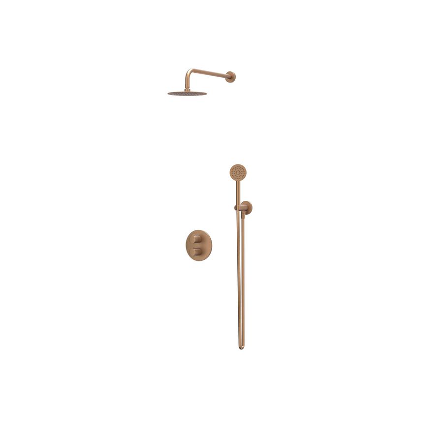 Afbouwdeel regendouche IVY combiset Bond 2 inbouwthermostaat houder gebor. mat koper CSB2EXGKCAAA excl. inbouwbox