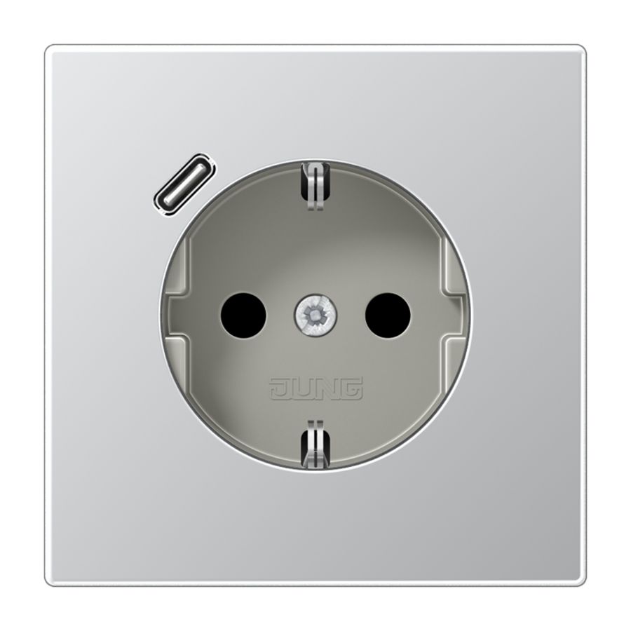 Wandcontactdoos + lader LS alu USB C