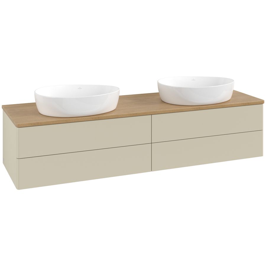 Wastafelonderkast Antao 1600x360x500mm S.Grey Matt Lacquer L28011HJ