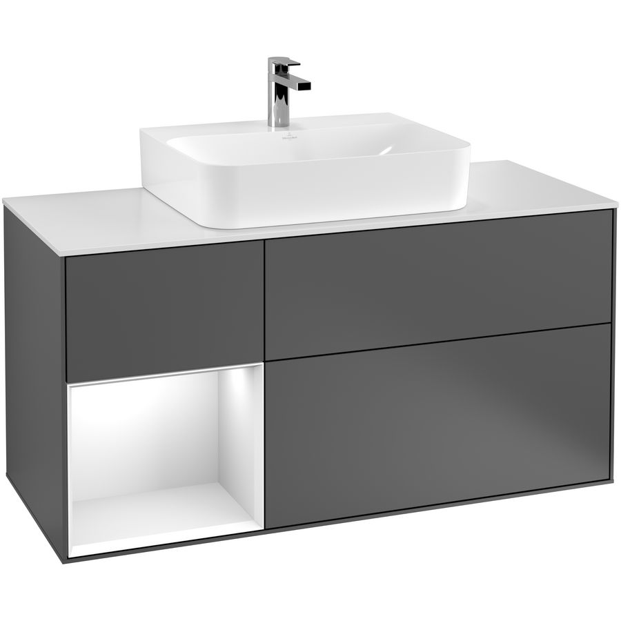Wastafelonderkast Finion 1200x603x501mm Antr. Matt Lacquer F161MTGK