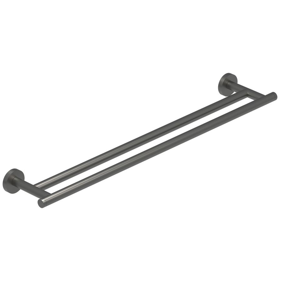 Wandhanddoekrek 60cm dubbel geborsteld metal black PVD