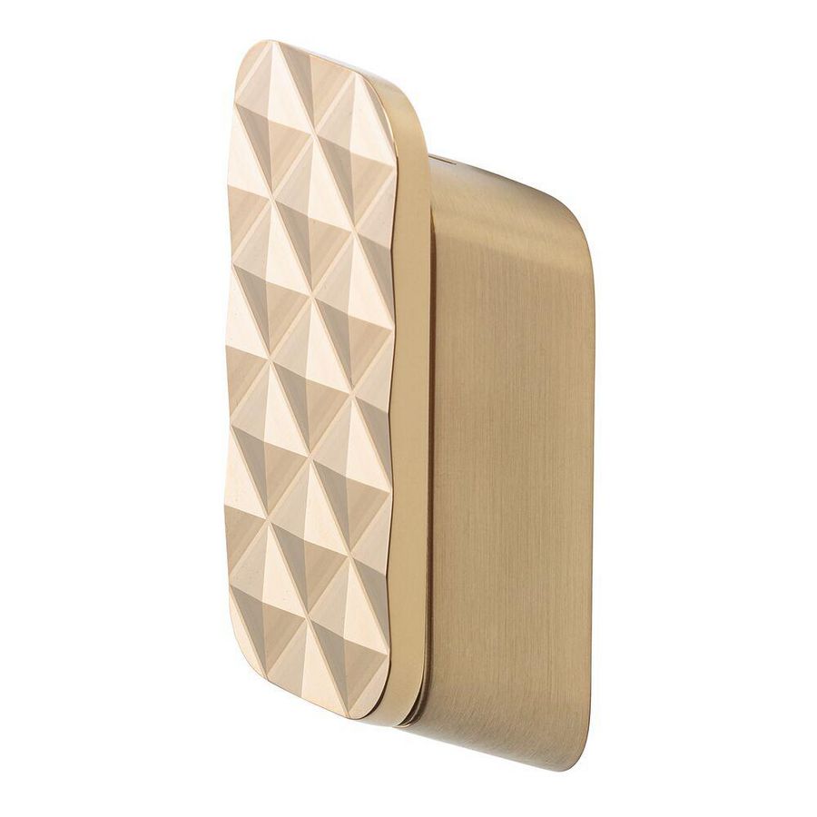 Handdoekhaak medium met diamantpatroon goud geborsteld SHIFT