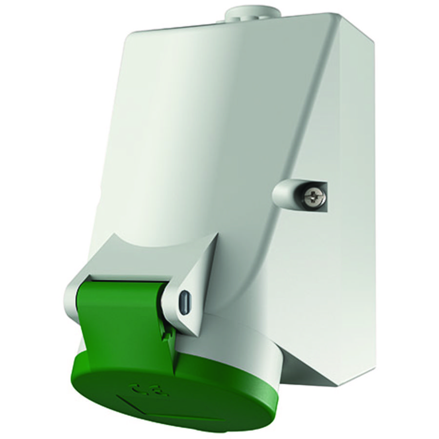 Wandcontactdoos 16A 4-polig  2H 50V 300-500Hz IP44 TWIN