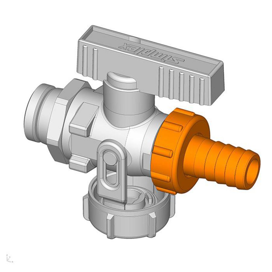 Vul-aftapkraan KFE slangtule G3/4 Ni Simplex VVE=50