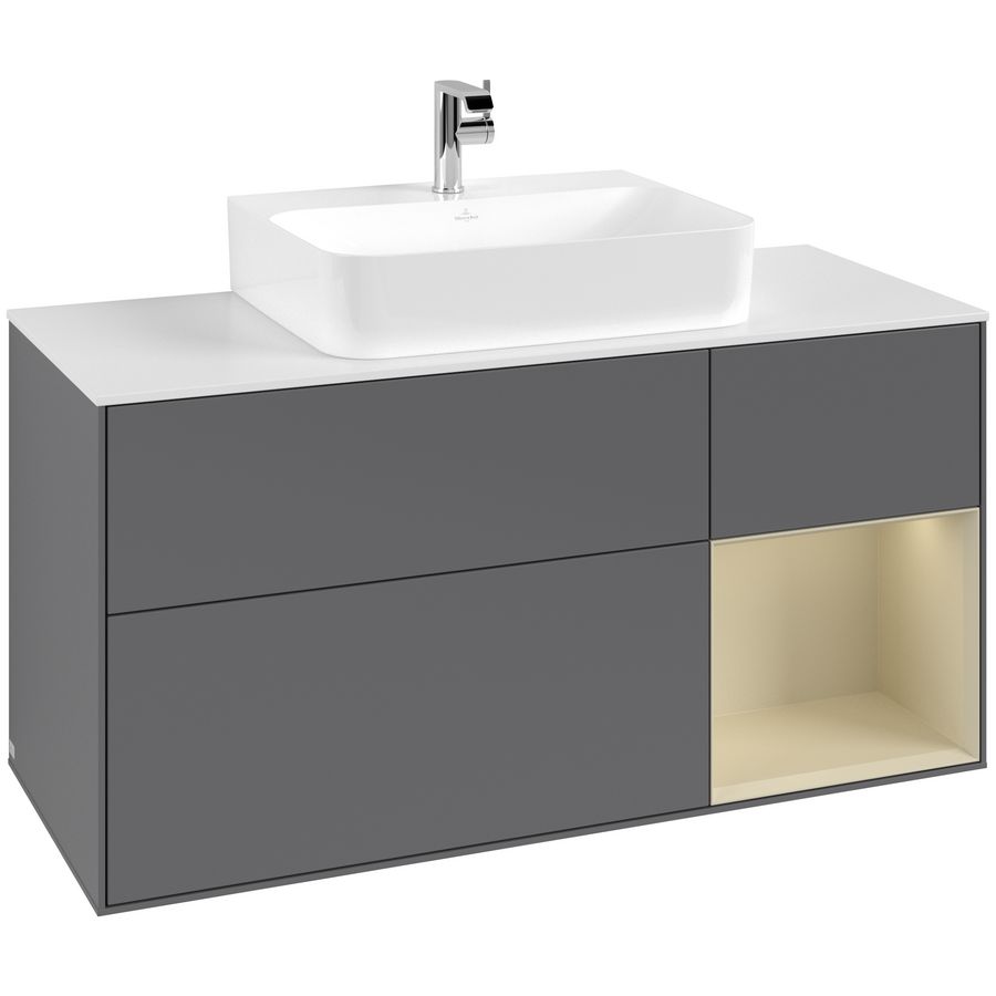 Wastafelonderkast Finion 1200x603x501mm Antr. Matt Lacquer F171HJGK