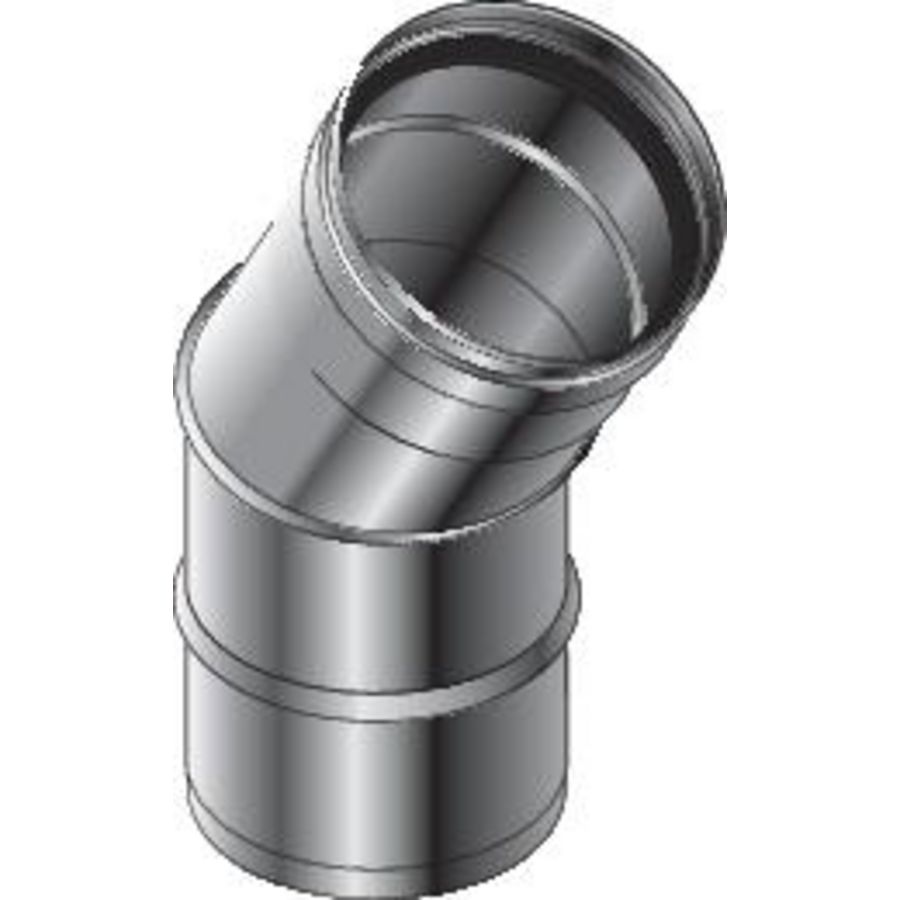 Bocht enkelwandig RVS SPG 30° 100mm Roccheggiani