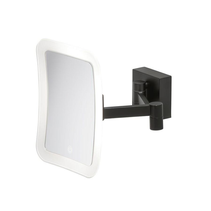LED Scheerspiegel 2-armig 5x vergrotend 178x229mm Mat zwart MIRROR