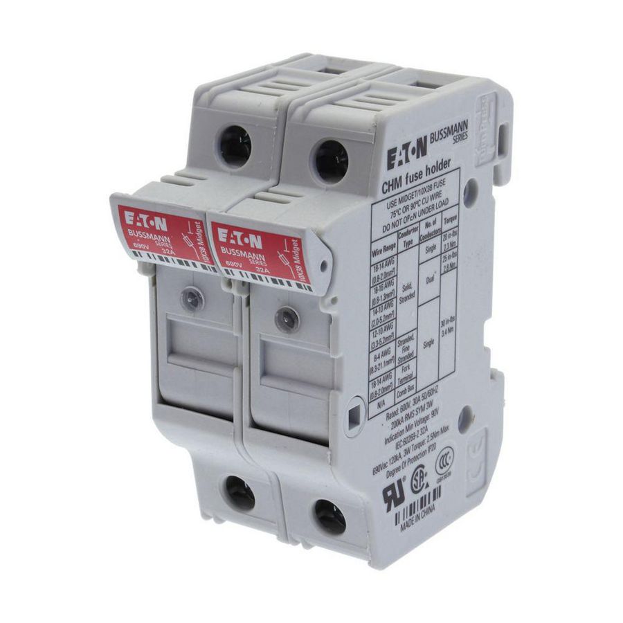 Zekeringhouder laagspan.32 A AC 690V 10x38mm 2P UL IEC VVE=6