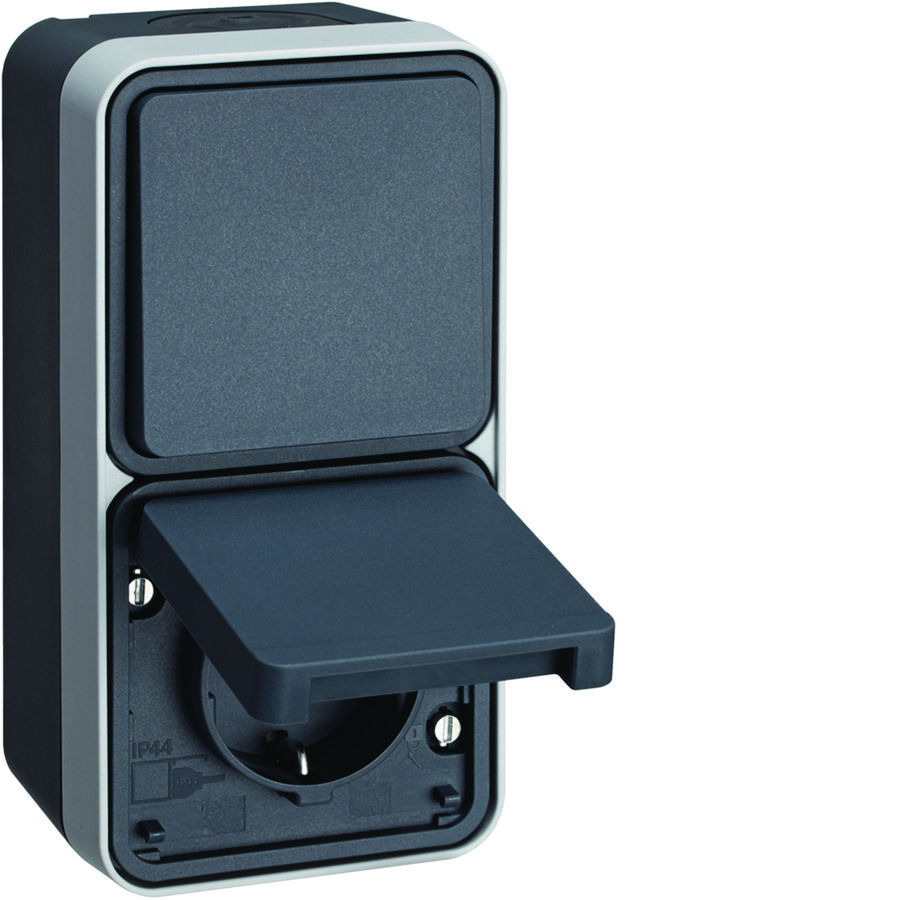 Combi WCD verhoogd aanraakveilig + wisselschakelaar+behuizin