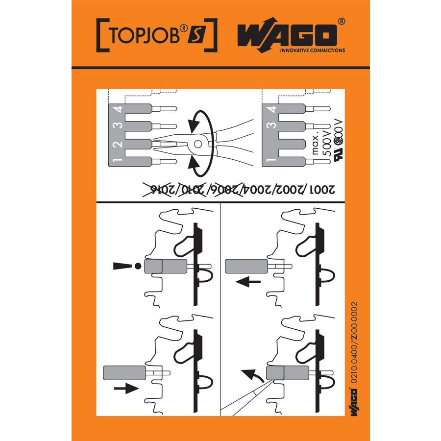 Instructiesticker 210-400/2000-002 VVE=100