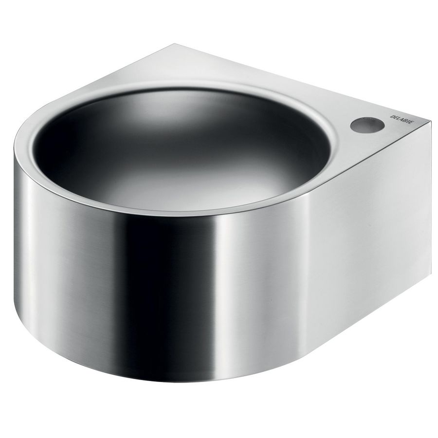 Wastafel kraangat diam.35 rechts met overl RVS 304 mat