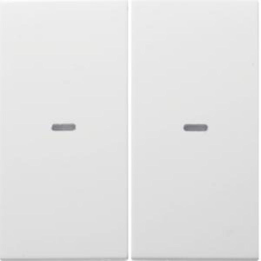 Drukknopmodule afdekking 2-v voor berker S/B polar wit glans