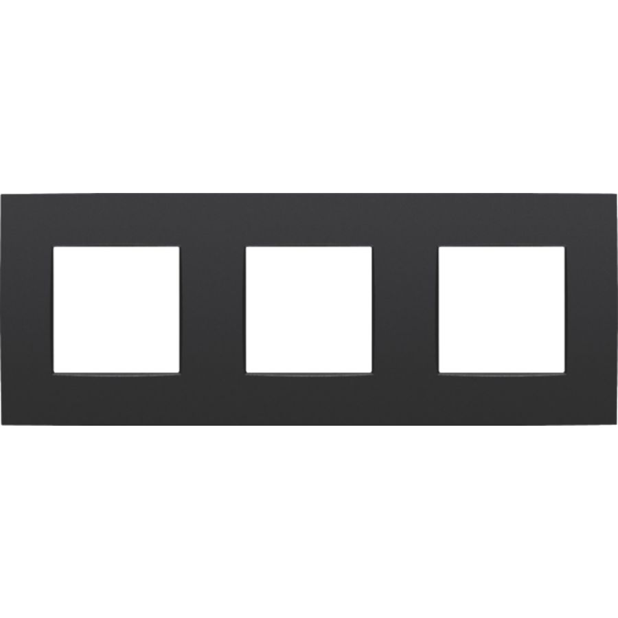 3-Voudige afdekplaat 71mm centerafst. Int. matt black