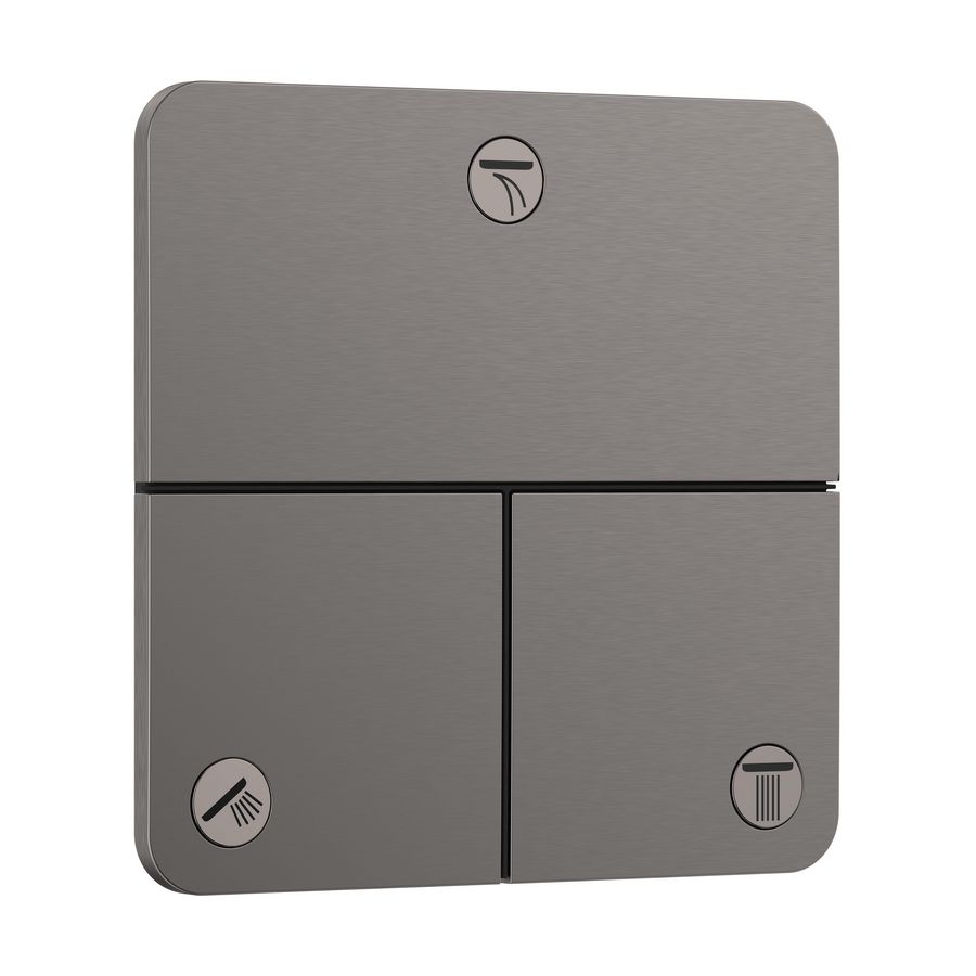ShowerSelect Comfort Q Kraan afbouwdeel tbv inbouw voor 3 functies Brushed Black Chrome