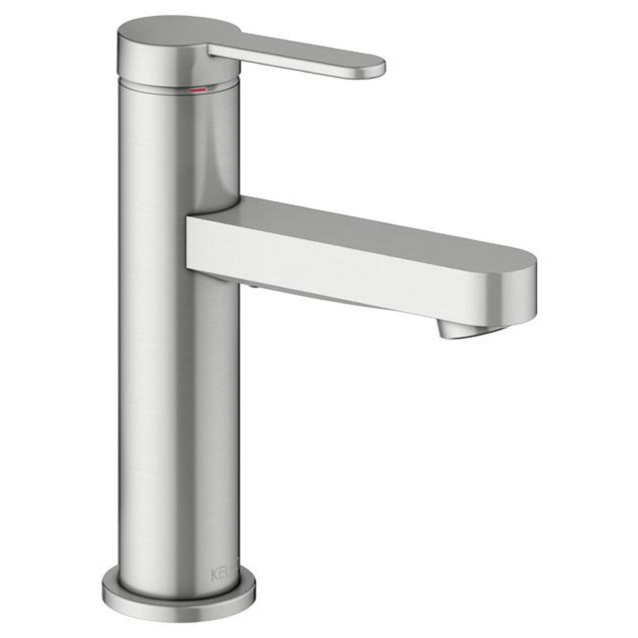 1-hendel wastafelmengkraan 100 afvoergarn/IXMO Flat/ rond rvs finish