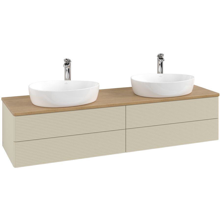 Wastafelonderkast Antao 1600x360x500mm S.Grey Matt Lacquer L28151HJ