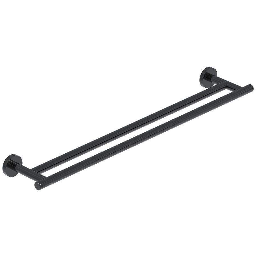 Wandhanddoekrek 60cm dubbel zwart chroom