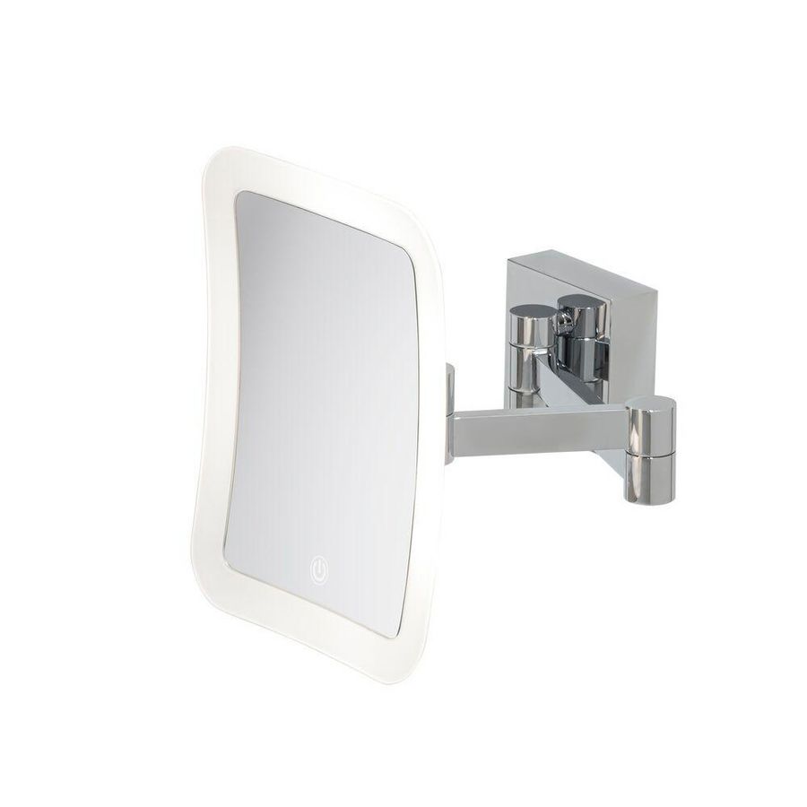LED Scheerspiegel 2-armig 5x vergrotend 178x229mm Chroom MIRROR