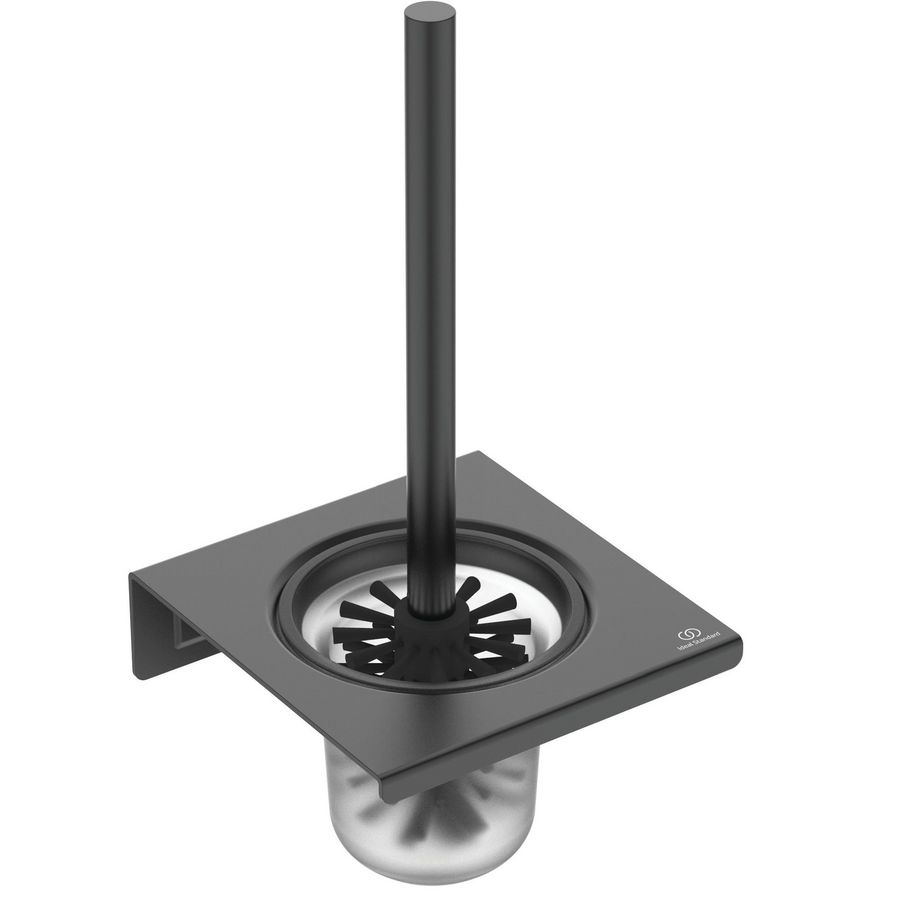 Closetborstelgarnituur Alu+ wandmontage Silk Black