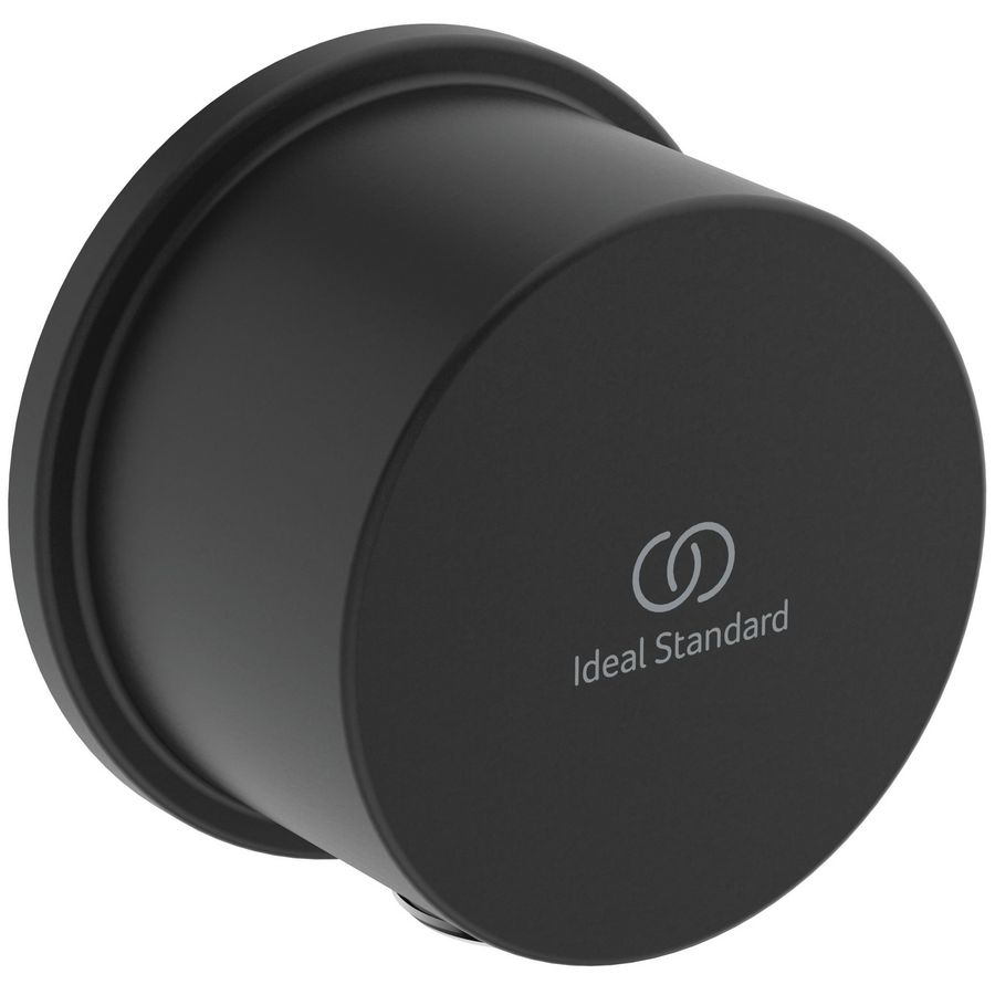 idealrain wandaansluitbocht rond g1/2" silk black (mat zwart) BC808XG