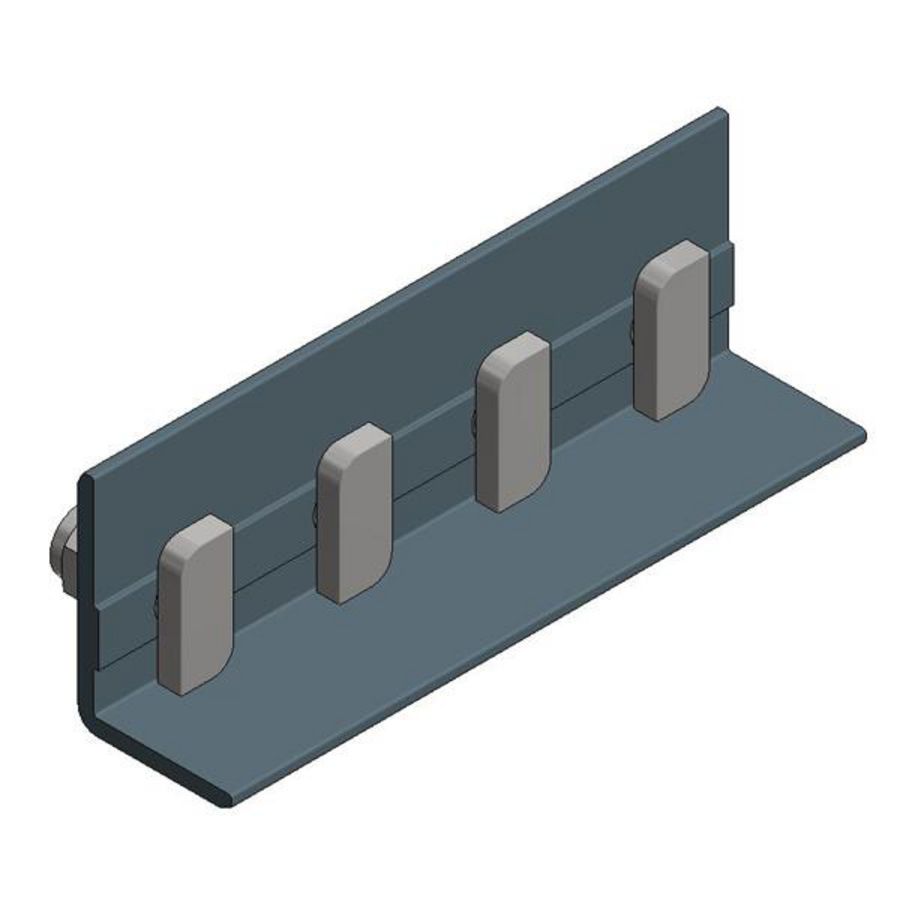 Koppelstukprofiel met hamerkopbout M8x20mm zwart