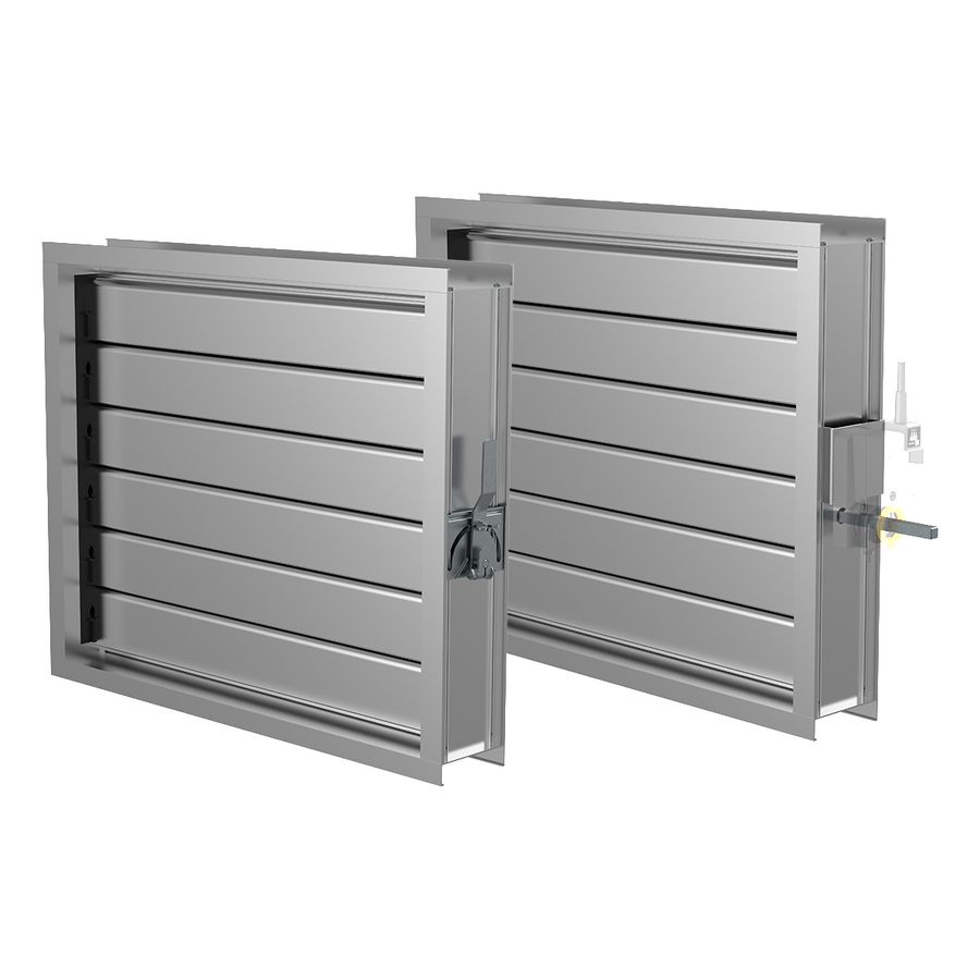 Regelklep alu. rechth. luchtdicht/handbediend RKT-400x250-R