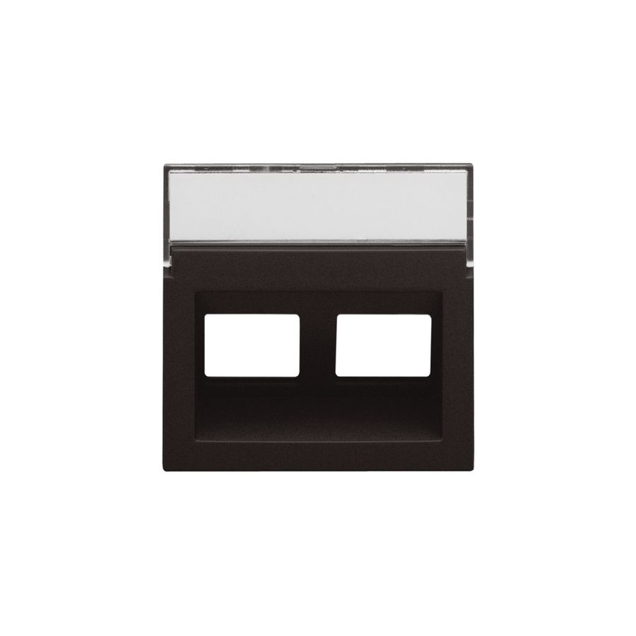 Centraalplaat data 2x RJ schuine uitgang dark brown