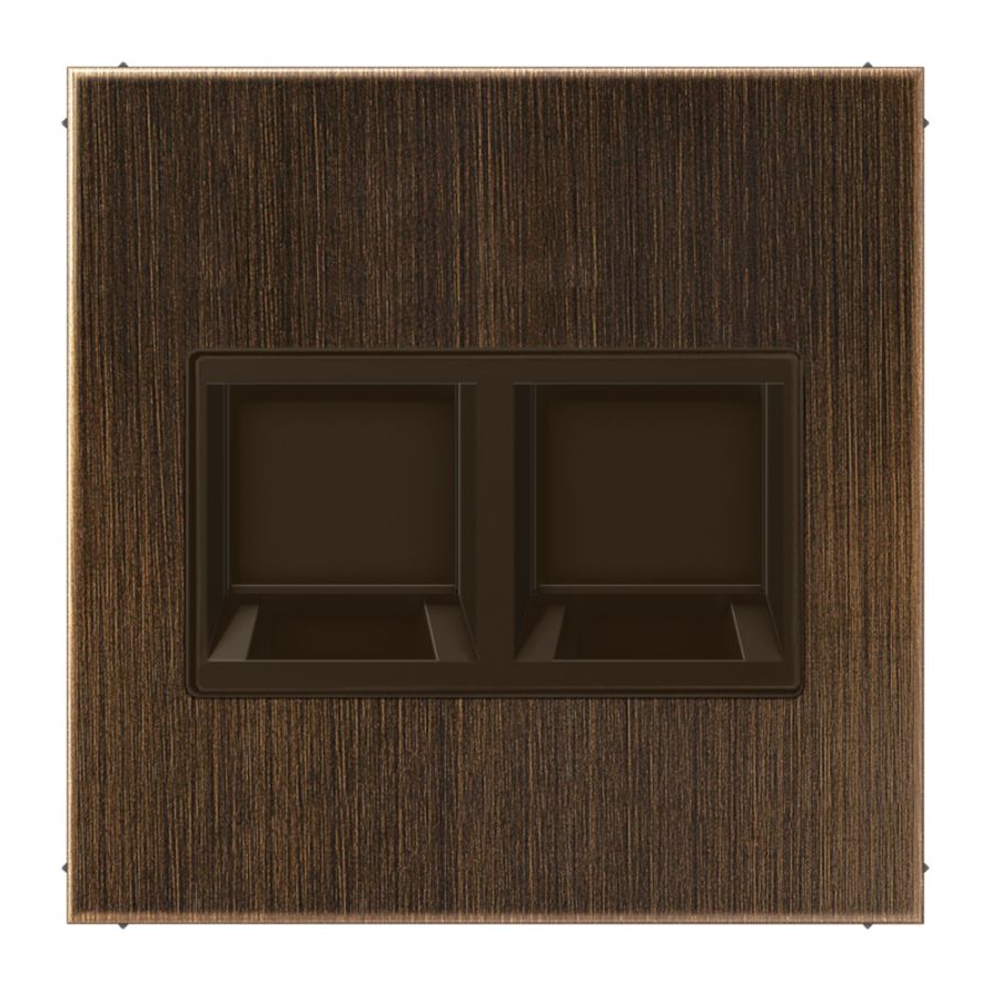 Afdekking LS messing ant.v.mod.jack 2-voudig.