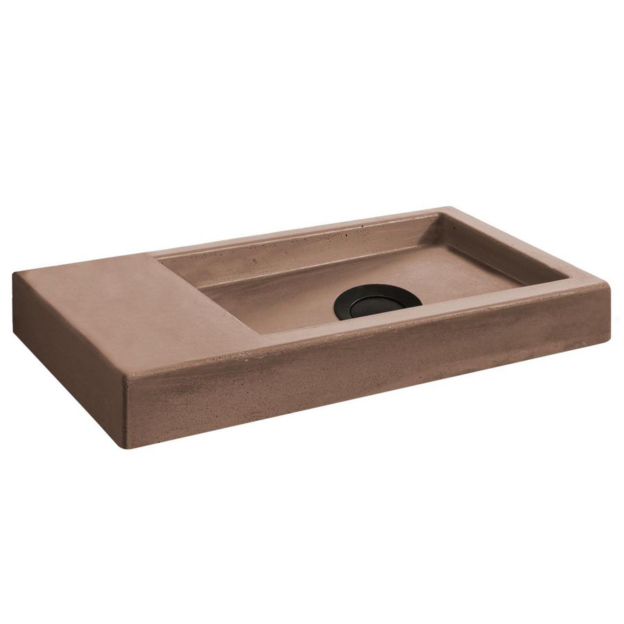 Wastafel 7 Beton Sand Dark 40cm zonder kraangat zonder overloop (i.c.m. meubel)