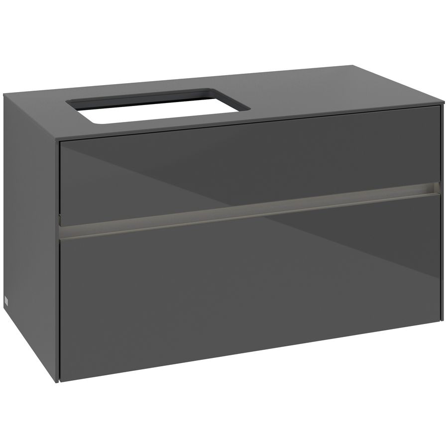 Wastafelonderkast Collaro 1000x548x500mm Glossy Grey C110B0FP