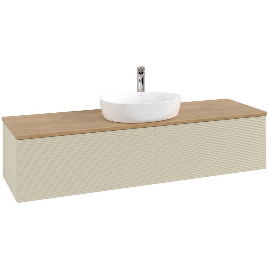 Wastafelonderkast Antao 1600x360x500mm S.Grey Matt Lacquer L36151HJ