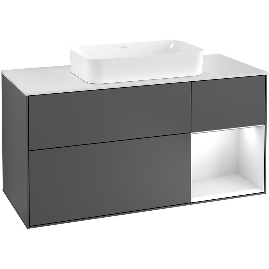 Wastafelonderkast Finion 1200x603x501mm Antr. Matt Lacquer G301MTGK