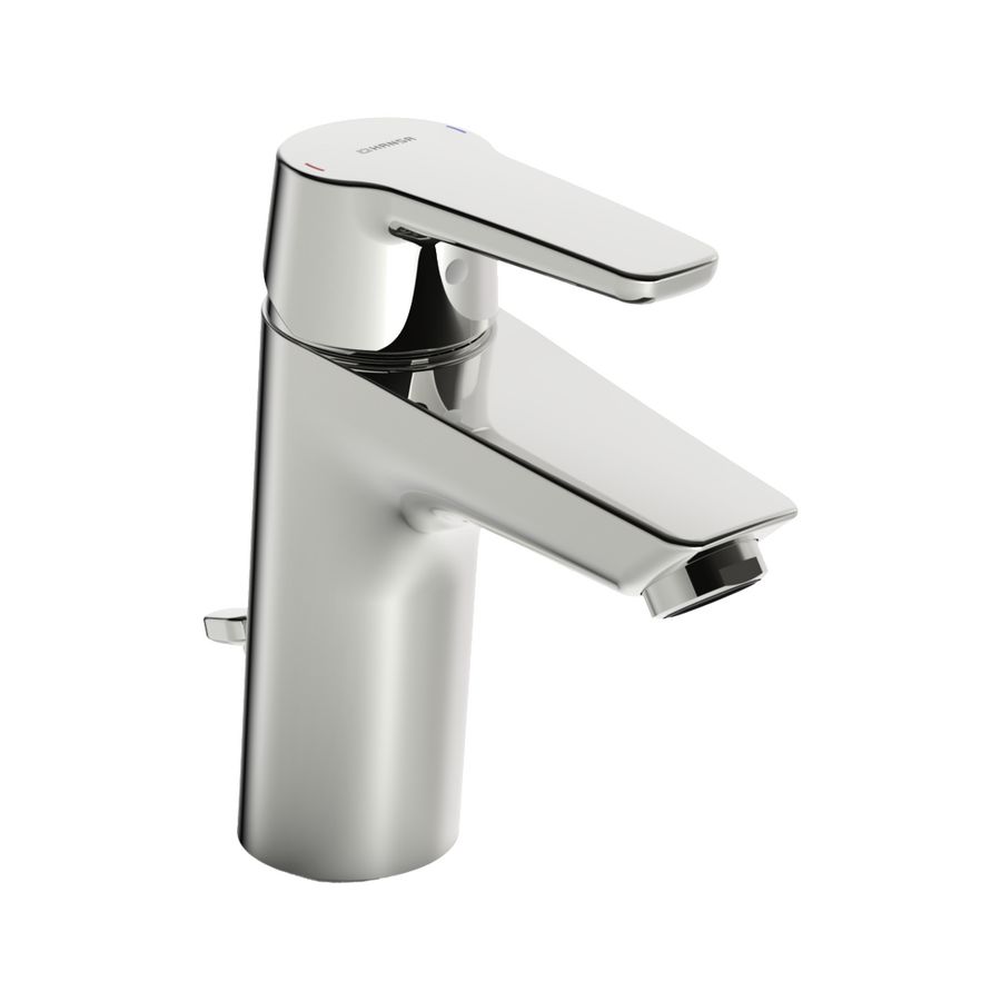 Wastafelkraan lagedruk met wastebediening HANSAPOLO