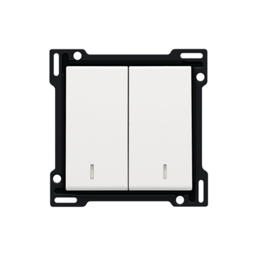 Afwerkingsset dubbele lens serieschakelaar white c.