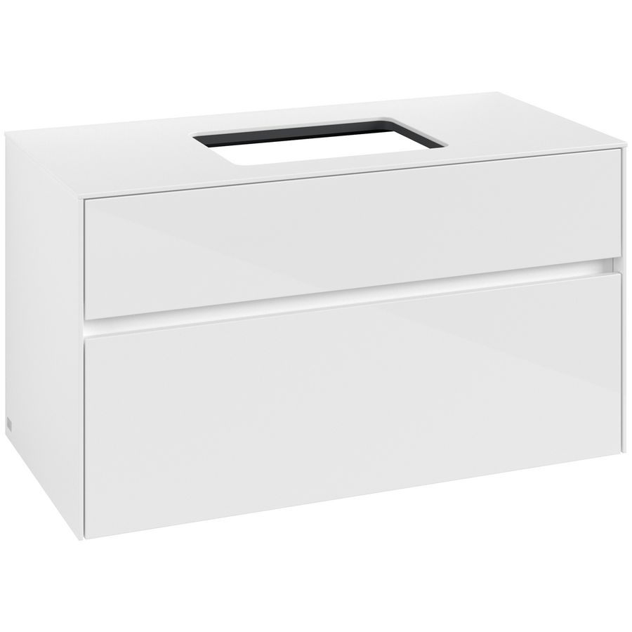 Wastafelonderkast Collaro 1000x548x500mm Glossy White C10900DH