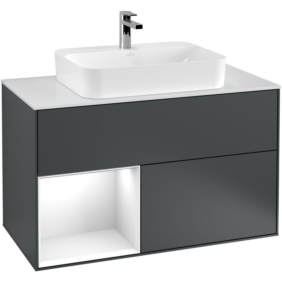 Wastafelonderkast Finion 1000x603x501mm Mid.Blue Matt Lacquer G361GFHG