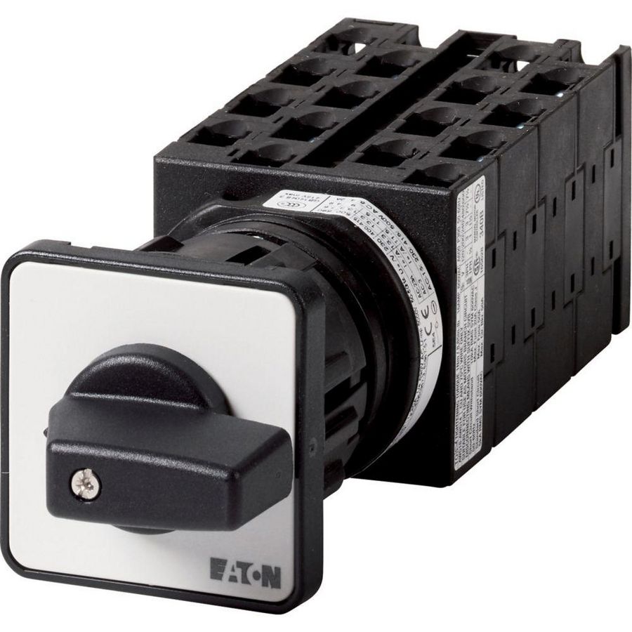 Omschakelaar 1 cont.6 20A frontplaat:1-2 90° vast 1gats