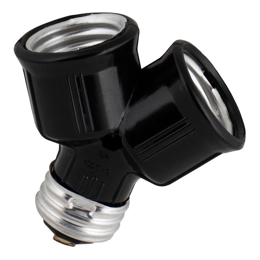 Lamphouder/Splitter E27 naar 2xE27 zwart