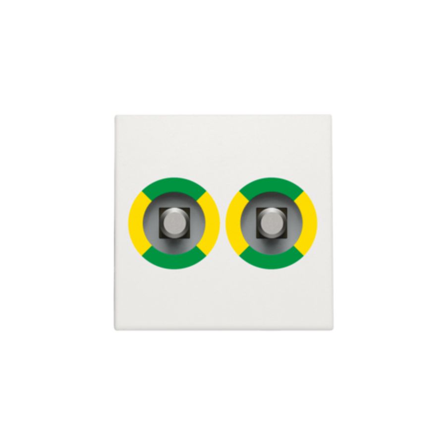 Afwerkingsset stopcontact dubbel pot.vereff.contact white