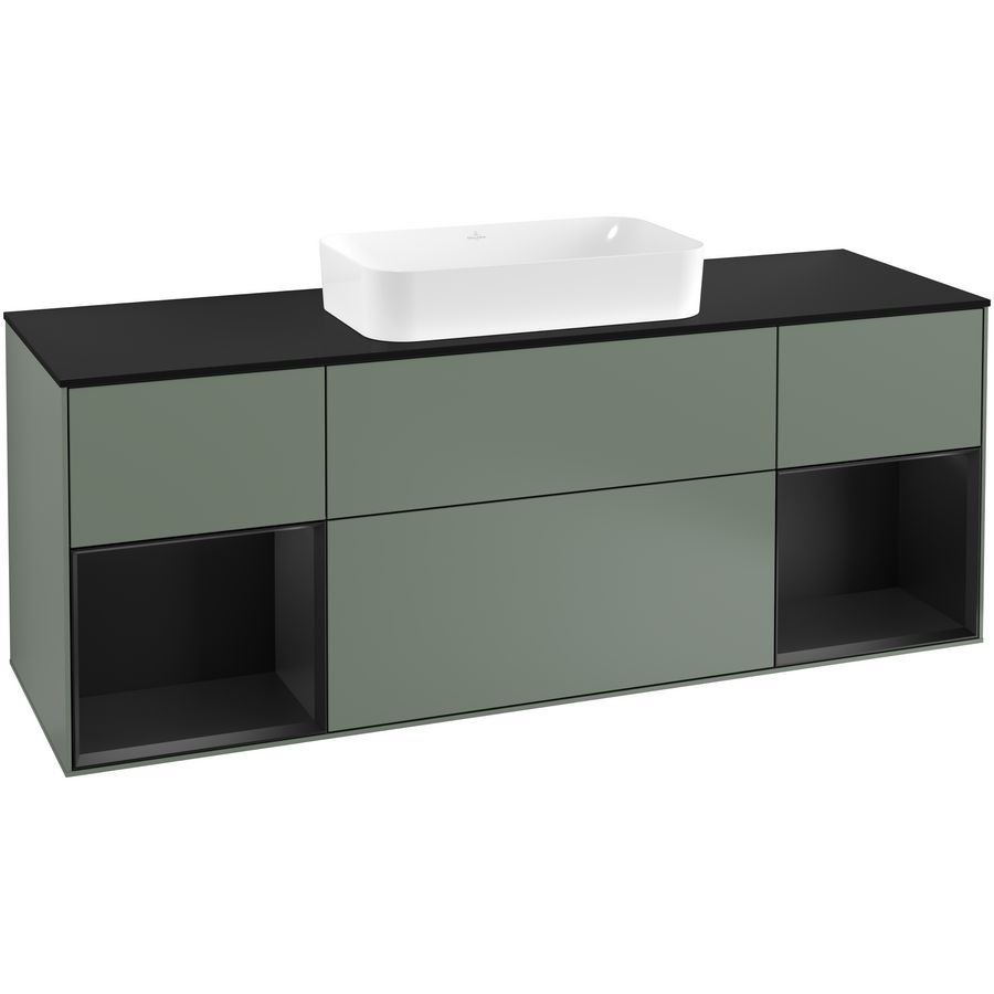 Wastafelonderkast Finion 1600x603x501mm Olive Matt Lacquer F332PDGM