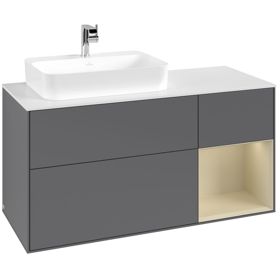 Wastafelonderkast Finion 1200x603x501mm Antr. Matt Lacquer F401HJGK